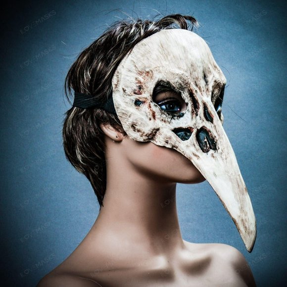 Halloween Raven Bird Realistic Skull Masquerade - Picture 3 of 10
